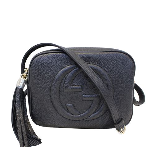 black crossbody gucci purse|black leather gucci crossbody bag.